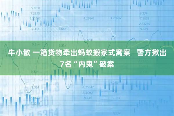牛小散 一箱货物牵出蚂蚁搬家式窝案   警方揪出7名“内鬼”破案